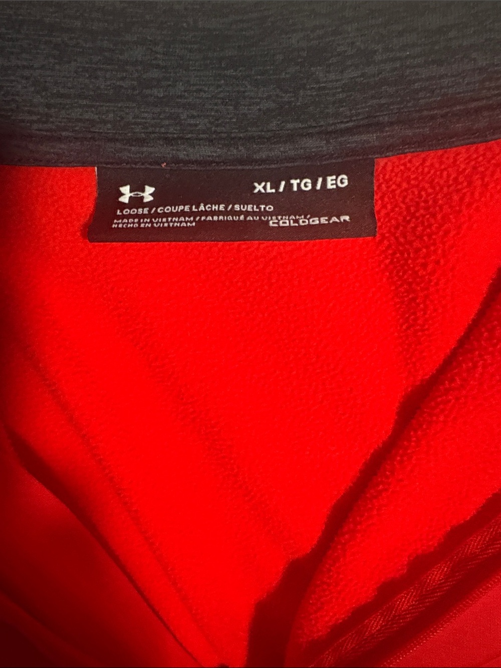 Under Armour Men’s Bright Red Half-Zip Performance Pullover - Picture 4 of 5